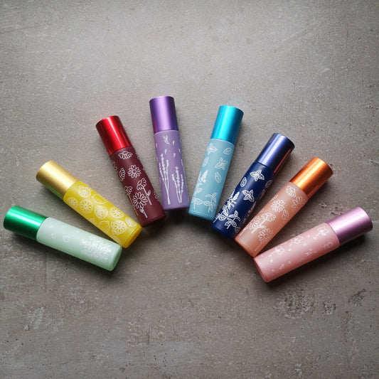 Roll on Glas 10 ml mit Aufdruck - Metallkugel