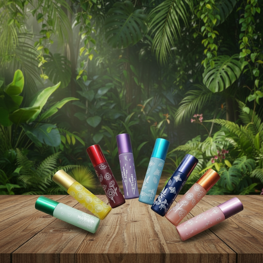 Roll on Glas 10 ml mit Aufdruck - Metallkugel